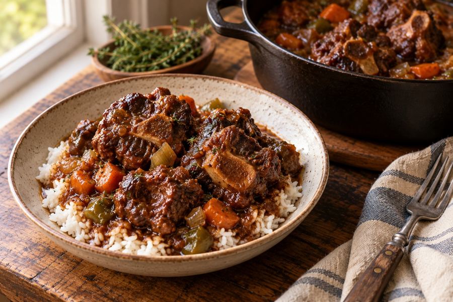 Braised oxtails